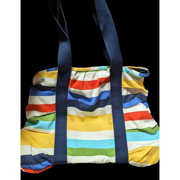 Retro Roxy Striped Canvas Beachy Tote Bag - Picture 5 of 14